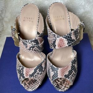 STUART WEITZMAN FUAX PYTHON HEELS